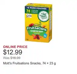 Costco Mott's Fruitsations Snacks, 74 × offer