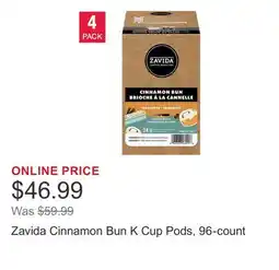 Costco Zavida Cinnamon Bun K Cup Pods, 96-count offer