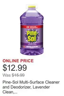 Costco Pine-Sol Multi-Surface Cleaner and Deodorizer, Lavender Clean, Splash-less Formula offer
