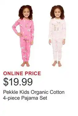 Costco Pekkle Kids Organic Cotton 4-piece Pajama Set offer