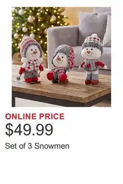 Costco Set of 3 Snowmen offer