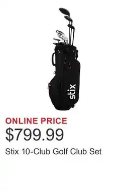 Costco Stix 10-Club Golf Club Set offer