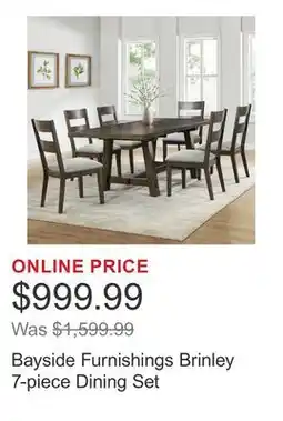 Costco Bayside Furnishings Brinley 7-piece Dining Set offer