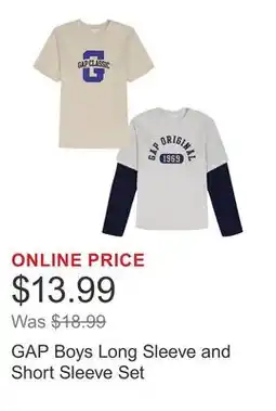 Costco GAP Boys Long Sleeve and Short Sleeve Set offer