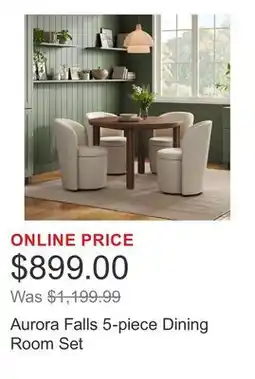 Costco Aurora Falls 5-piece Dining Room Set offer