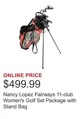 Costco Nancy Lopez Fairways 11-club Women's Golf Set Package with Stand Bag offer