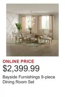 Costco Bayside Furnishings 9-piece Dining Room Set offer