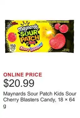 Costco Maynards Sour Patch Kids Sour Cherry Blasters Candy, 18 × offer