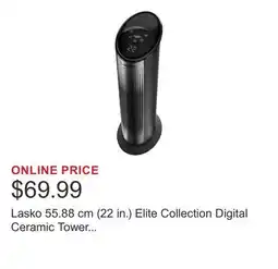 Costco Lasko 55.88 cm (22 in.) Elite Collection Digital Ceramic Tower Space Heater offer