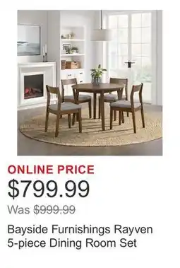 Costco Bayside Furnishings Rayven 5-piece Dining Room Set offer