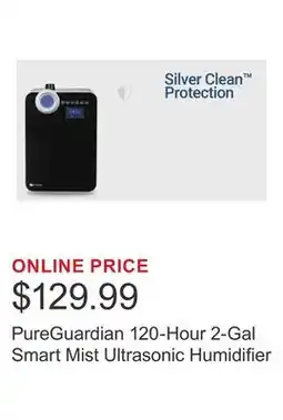 Costco PureGuardian 120-Hour 2-Gal Smart Mist Ultrasonic Humidifier offer