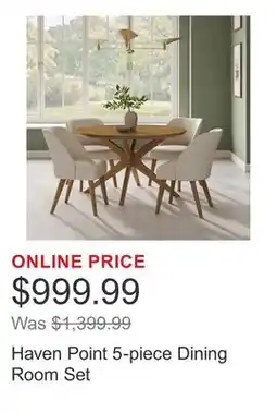 Costco Haven Point 5-piece Dining Room Set offer