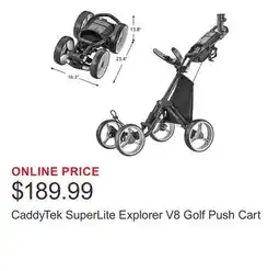 Costco CaddyTek SuperLite Explorer V8 Golf Push Cart offer