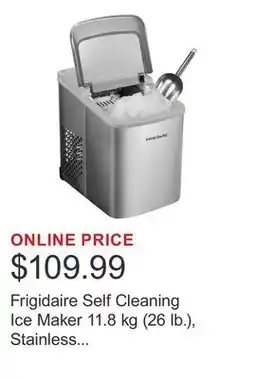 Costco Frigidaire Self Cleaning Ice Maker 11.8 kg (26 lb.), Stainless Steel with Scoop offer