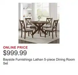 Costco Bayside Furnishings Lathan 5-piece Dining Room Set offer