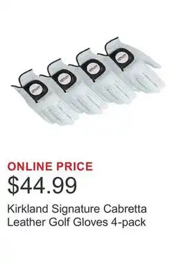 Costco Kirkland Signature Cabretta Leather Golf Gloves 4-pack offer