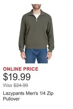 Costco Lazypants Men's 1/4 Zip Pullover offer
