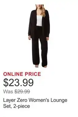 Costco Layer Zero Women's Lounge Set, 2-piece offer
