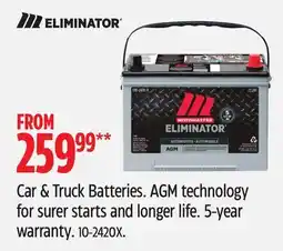 Canadian Tire Car & Truck Batteries offer