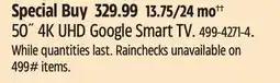 Canadian Tire 50 4K UHD Google Smart TV offer
