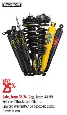 Canadian Tire Selected Shocks and Struts. Limited warranty offer