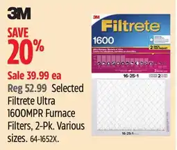 Canadian Tire Selected Filtrete Ultra 1600MPR Furnace Filters, 2-Pk offer