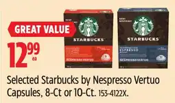 Canadian Tire Selected Starbucks by Nespresso Vertuo Capsules offer