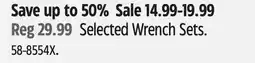Canadian Tire Selected Wrench Sets offer