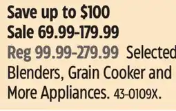 Canadian Tire Selected Blenders, Grain Cooker and More Appliances offer