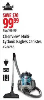 Canadian Tire CleanView Multi-Cyclonic Bagless Canister offer