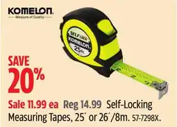 Canadian Tire Self-locking Measuring Tapes offer