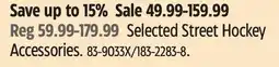 Canadian Tire Selected Street Hockey Accessories offer
