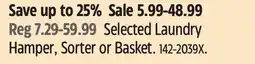 Canadian Tire Selected Laundry Hamper, Sorter or Basket offer