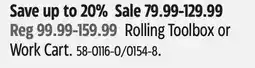 Canadian Tire Rolling Toolbox or Work Cart offer