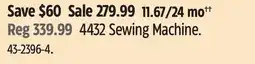 Canadian Tire Singer 4432 Sewing Machine offer