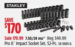 Canadian Tire STANLEY Pro ½ Impact Socket Set offer