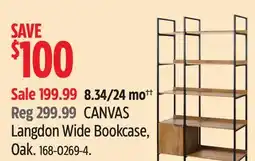 Canadian Tire CANVAS Langdon Wide Bookcase, Oak offer