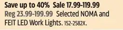 Canadian Tire Selected NOMA and FEIT LED Work Lights offer