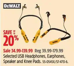 Canadian Tire Selected USB Headphones, Earphones, Speaker and Knee Pads offer