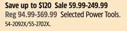 Canadian Tire Selected Power Tools offer