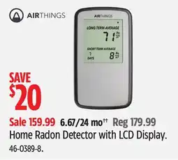 Canadian Tire Home Radon Detector with LCD Display offer