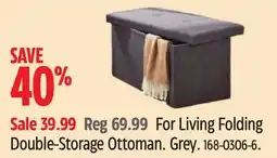 Canadian Tire For Living Folding Double-Storage Ottoman offer