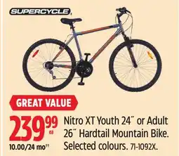 Canadian Tire Nitro XT Youth 24˝ or Adult 26˝ Hardtail Mountain Bike offer