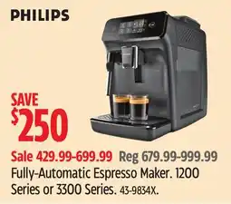 Canadian Tire Fully-Automatic Espresso Maker. 1200 Series or 3300 Series offer