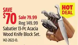 Canadian Tire Sabatier 13-Pc Acacia Wood Knife Block Set offer