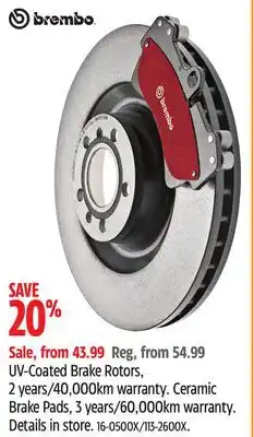 Canadian Tire UV-Coated Brake Rotors offer