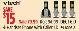 Canadian Tire VTech 4-Handset Phone with Caller I.D offer