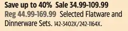 Canadian Tire Selected Flatware and Dinnerware Sets offer