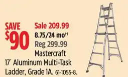 Canadian Tire Mastercraft 17' Aluminum Multi-Task Ladder, Grade 1A offer