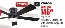 Canadian Tire NOMA Milton LED Ceiling Fan with Remote offer
